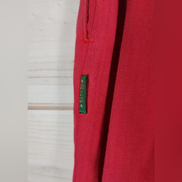 Vtg. Gene Ewing Bis California sun washed red Denim skirt med wrap style Pockets - Picture 7 of 11